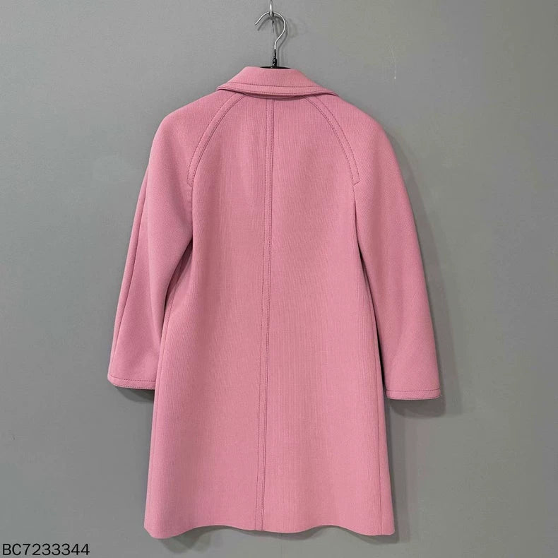 Pink Pearl Button Coat by Gucci