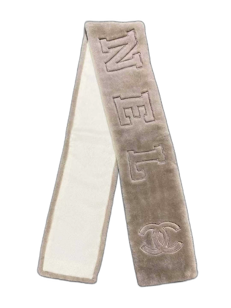 Chanel Logo Wool Cashmere Scarf