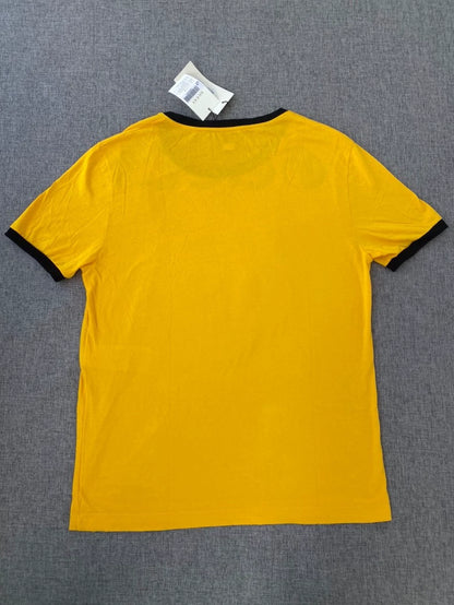 Yellow Gucci Tiger Embroidered Cotton T-Shirt-zp