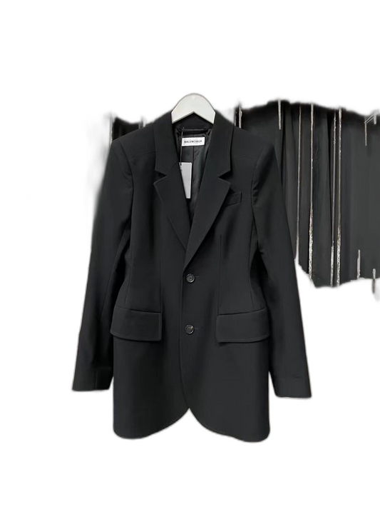 Black Balenciaga Hourglass Suit Jacket