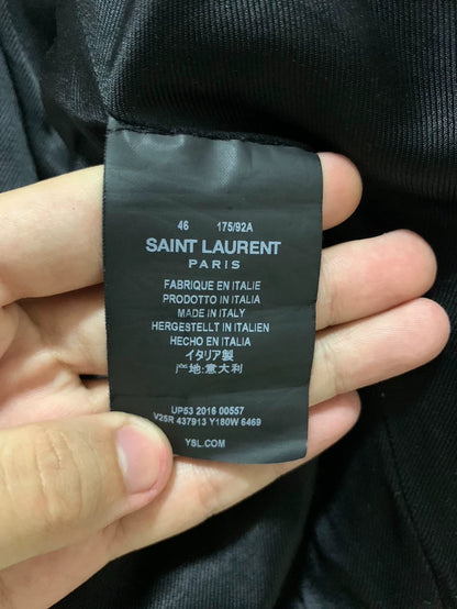 Saint Laurent Red Knit Baseball Jacket