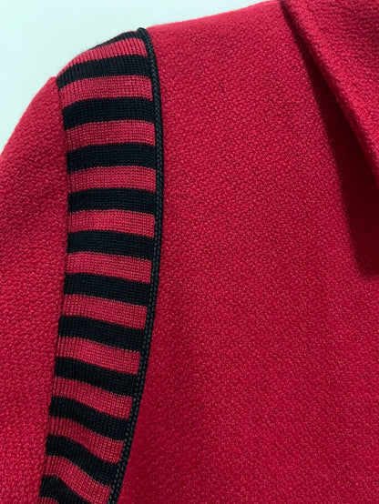 Saint Laurent Red Knit Baseball Jacket