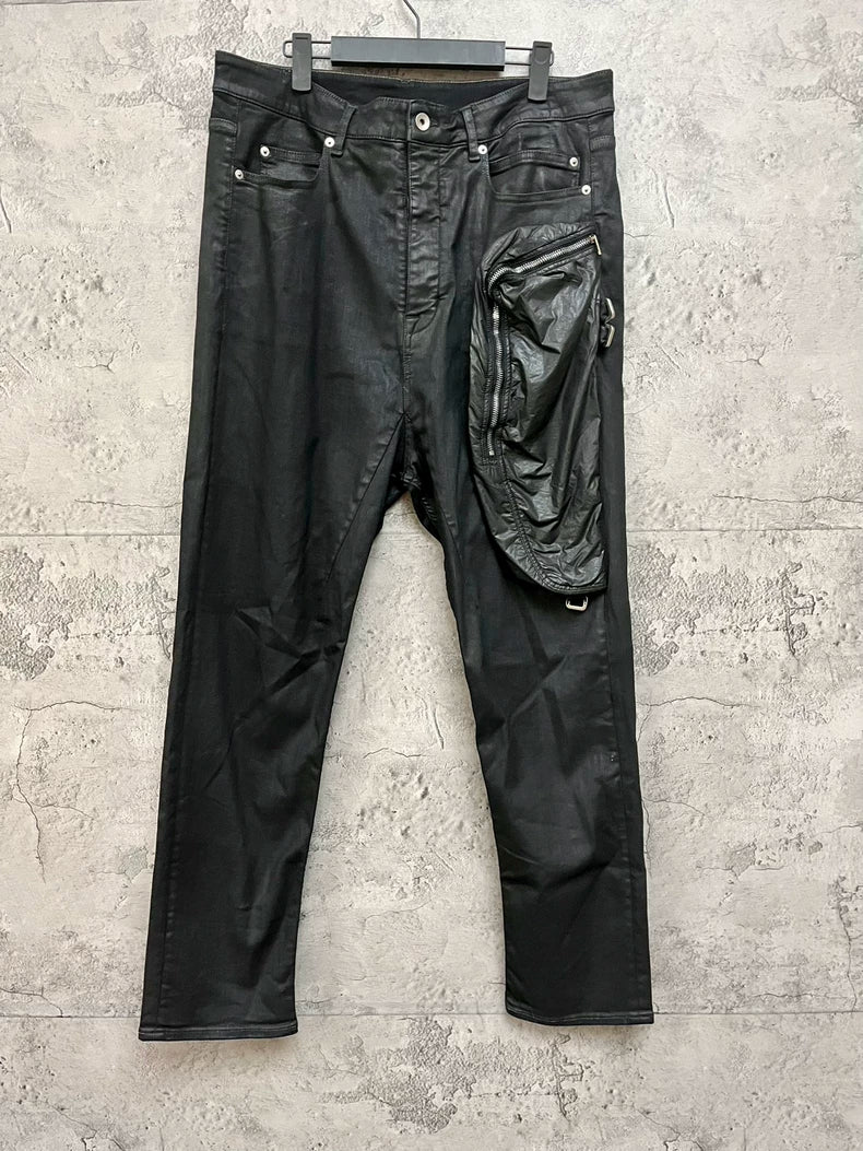 Rick Owens Waxed Cargo Pants Black