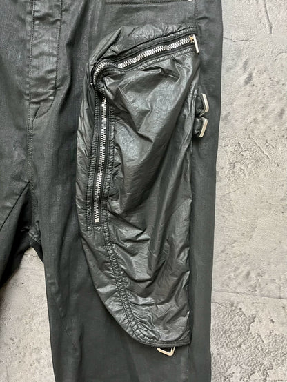 Rick Owens Waxed Cargo Pants Black
