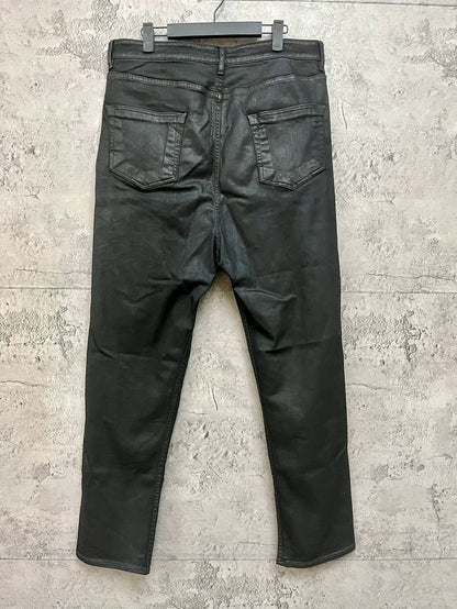 Rick Owens Waxed Cargo Pants Black