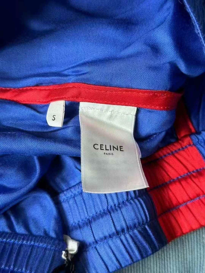 Celine Embroidered Shorts with Red Accents