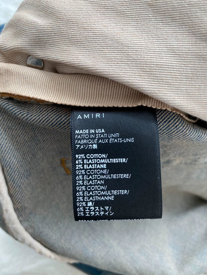 Amiri Logo Patch Distressed Denim Pants