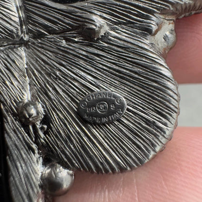 Chanel Black Silver Brooch-zp