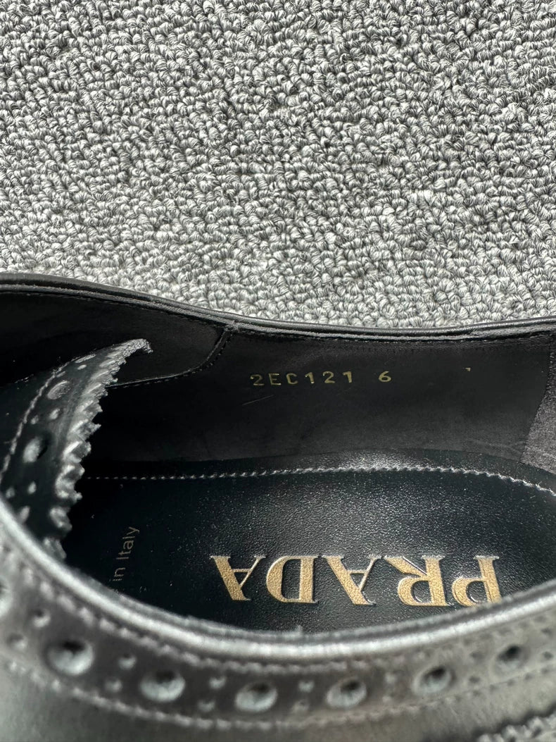 Prada Brogue Leather Shoes Size 40