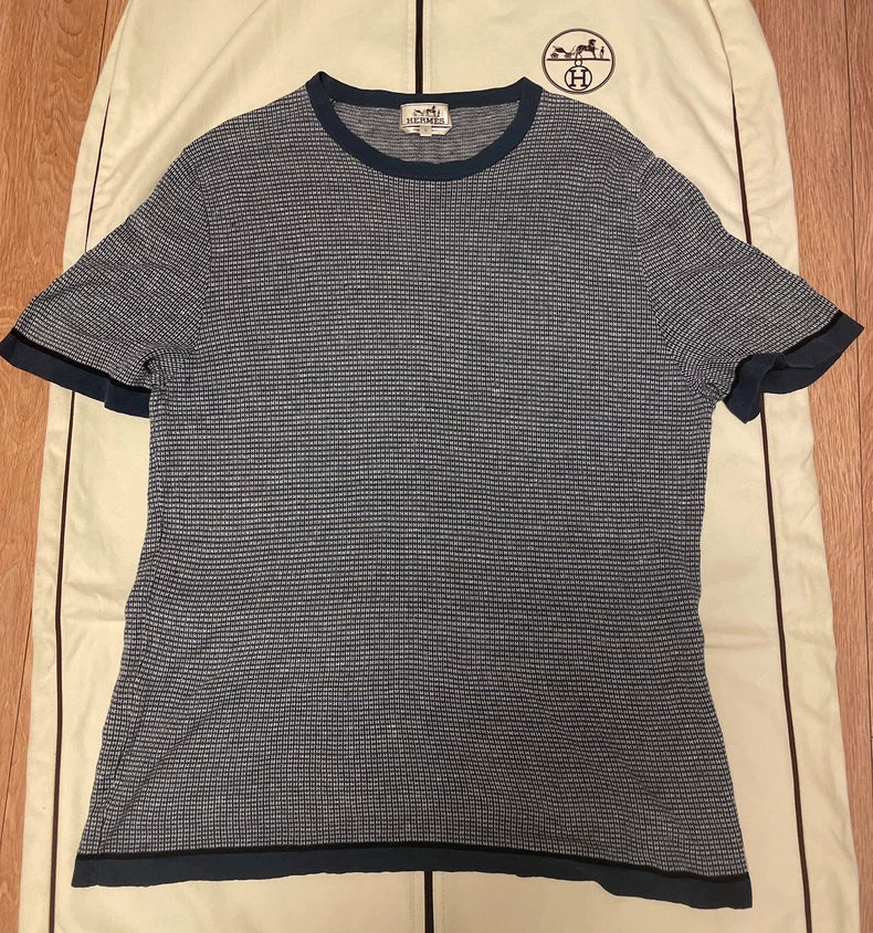 Hermes Short Sleeve Cotton Linen T-Shirt
