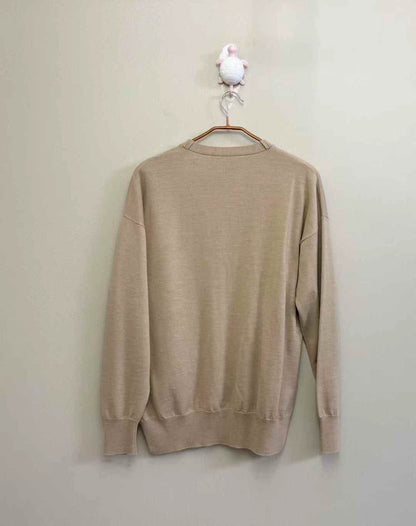 LOEWE Embroidered Logo Cardigan in Beige