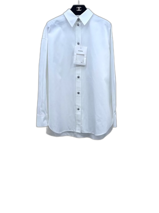 Chanel Long Sleeve White Shirt  Arrivals