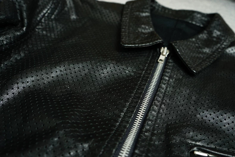 Comme des Garcons Archive Fishnet Leather Jacket