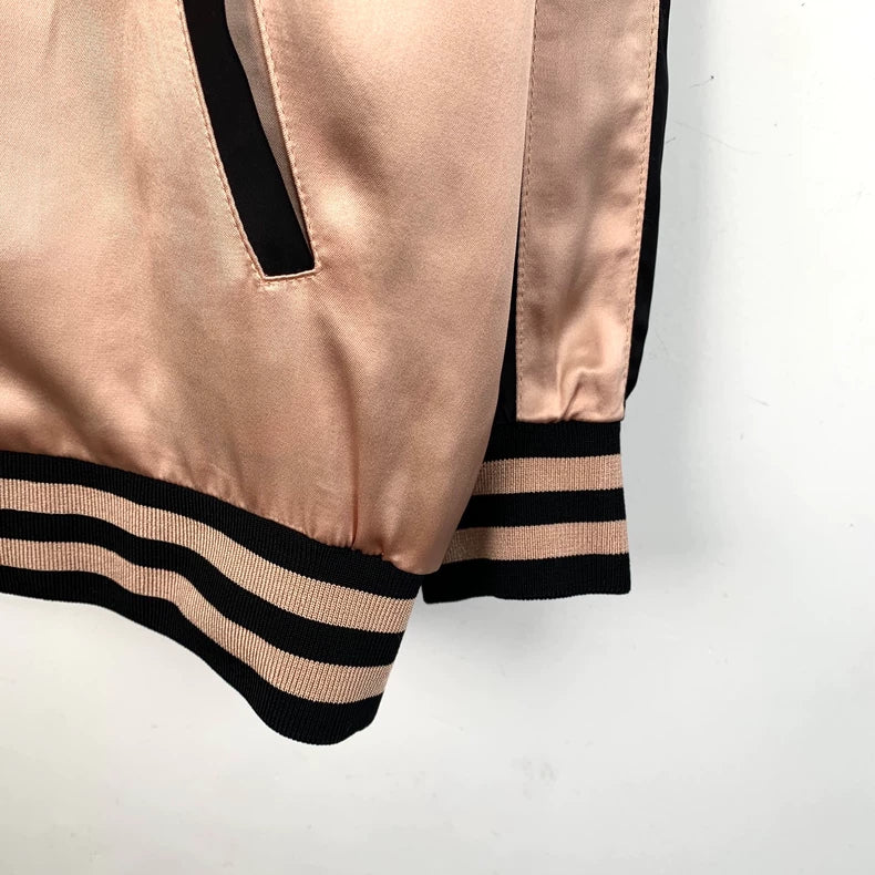 Color Block Striped Zip Jacket