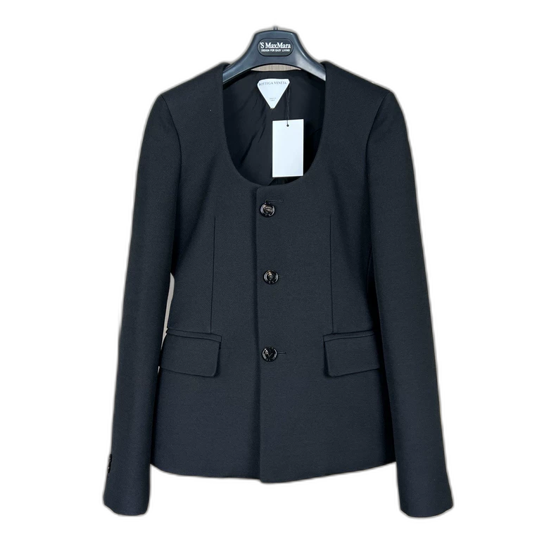 Bottega Veneta Black Collarless Blazer Jacket