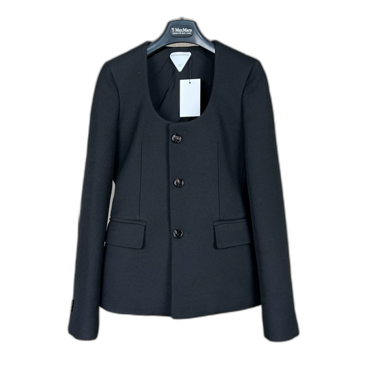 Bottega Veneta Black Collarless Blazer Jacket