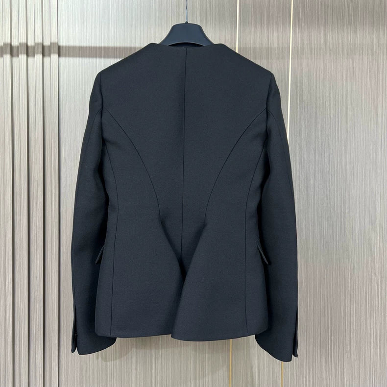 Bottega Veneta Black Collarless Blazer Jacket