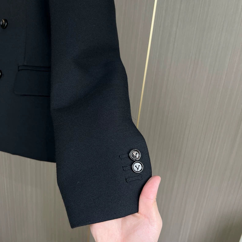 Bottega Veneta Black Collarless Blazer Jacket