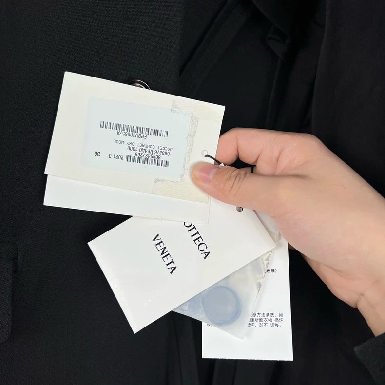 Bottega Veneta Black Collarless Blazer Jacket