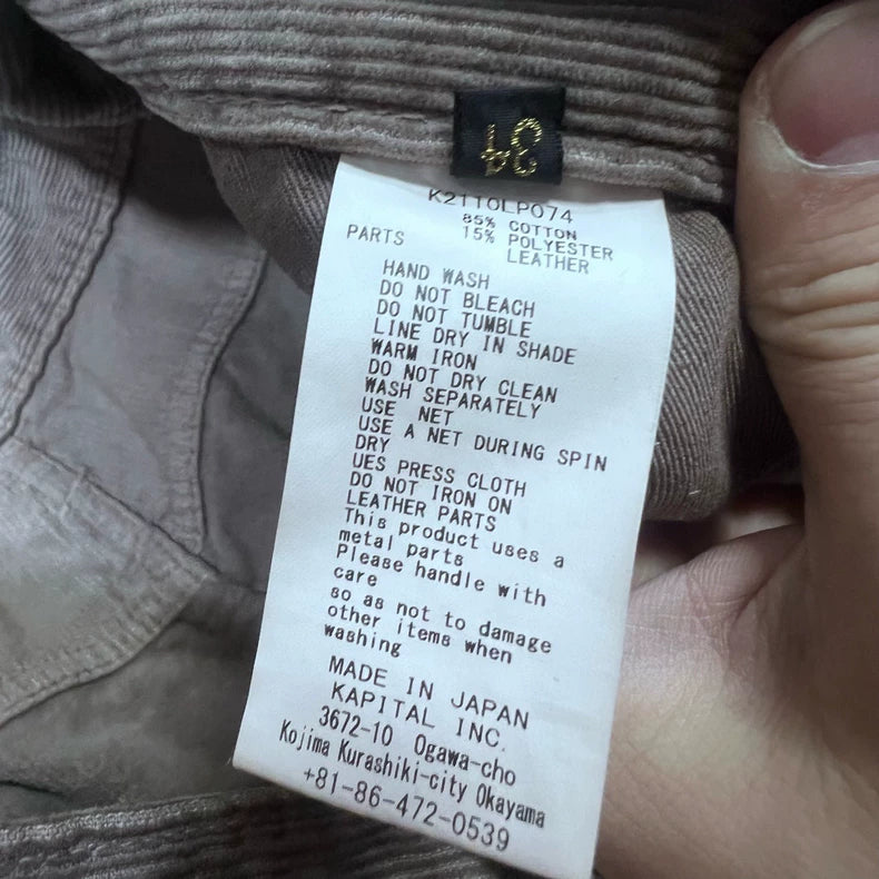 Kapital Velvet Beaded Pants in Brown Gray