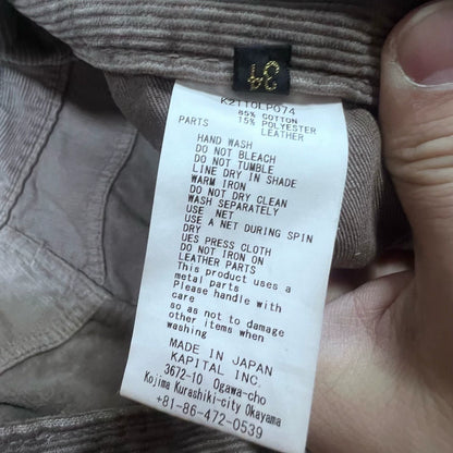 Kapital Velvet Beaded Pants in Brown Gray