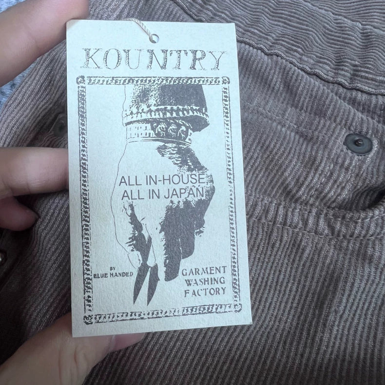 Kapital Velvet Beaded Pants in Brown Gray