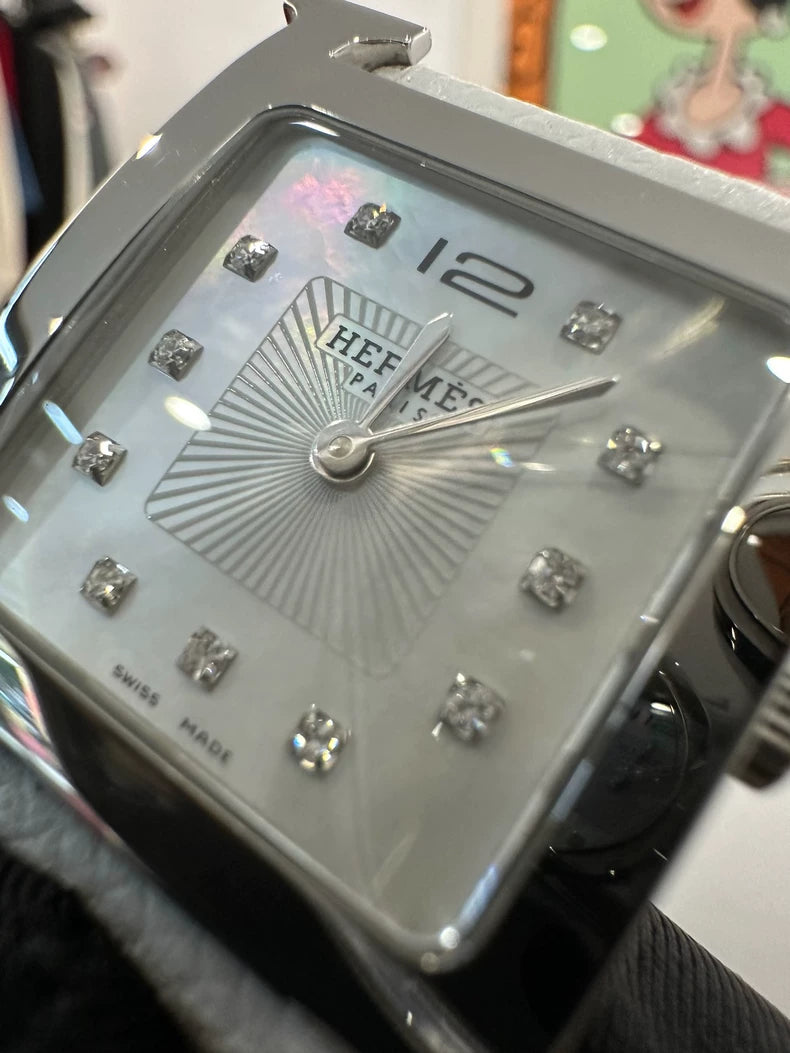 Hermes White Diamond Watch for Women