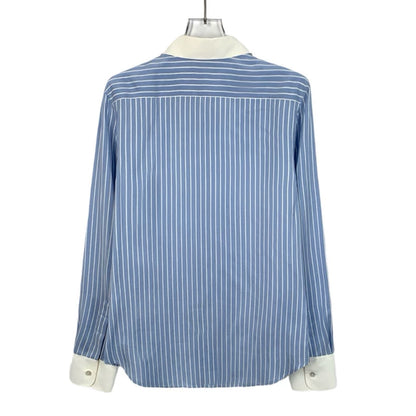 Celine Blue Striped Long Sleeve Shirt