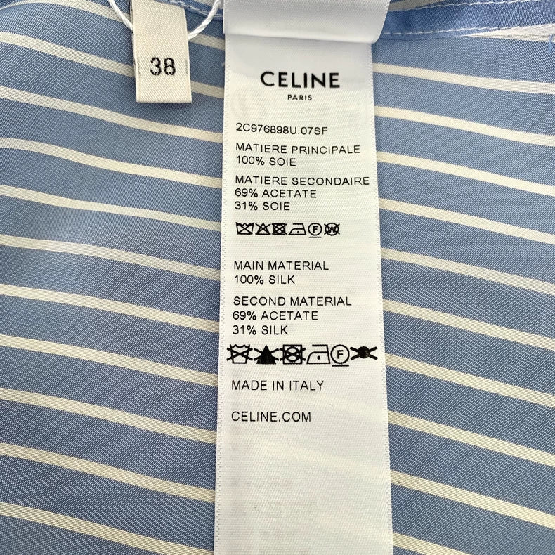 Celine Blue Striped Long Sleeve Shirt