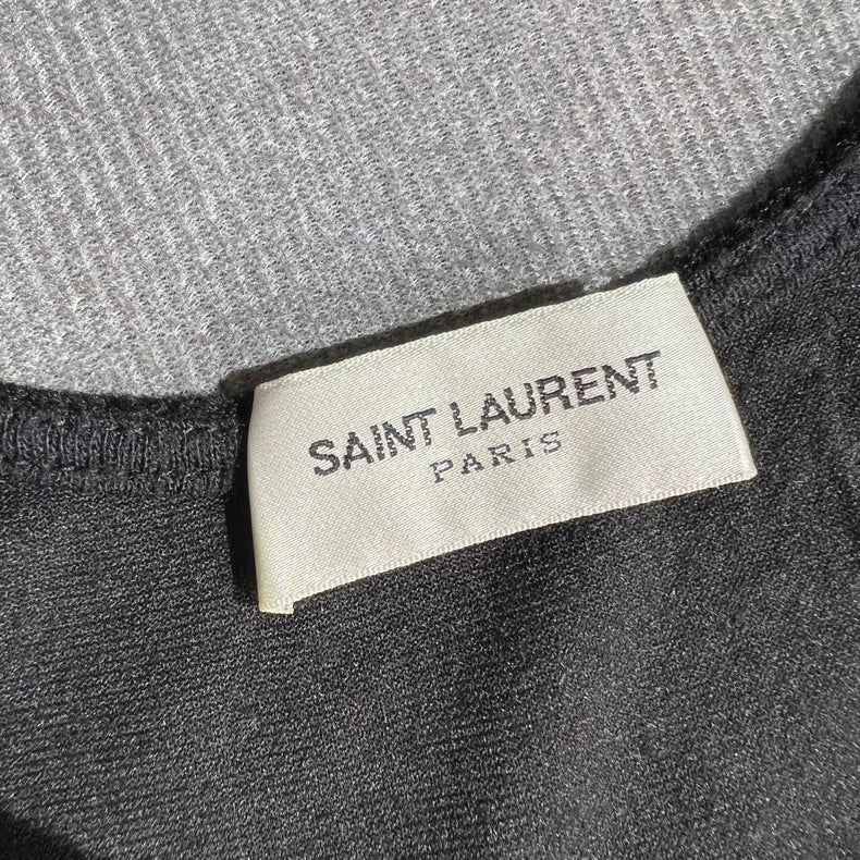 Saint Laurent Black Silver Velvet Tank Top