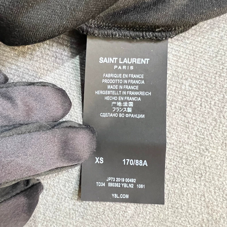 Saint Laurent Black Silver Velvet Tank Top