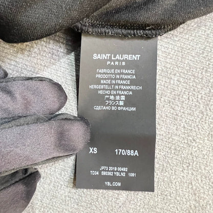 Saint Laurent Black Silver Velvet Tank Top