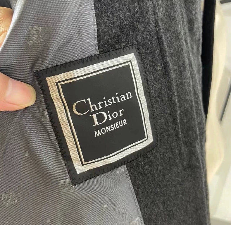Grey Wool Men's Overcoat from Dior