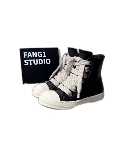Rick Owens High Top Leather Sneakers