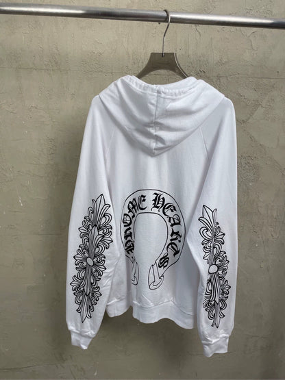 Chrome Hearts White Hoodie with Graphics
