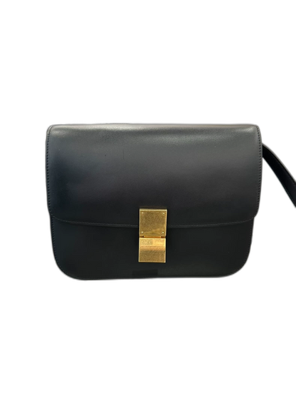 Celine Black Gold Medium Box Shoulder Bag