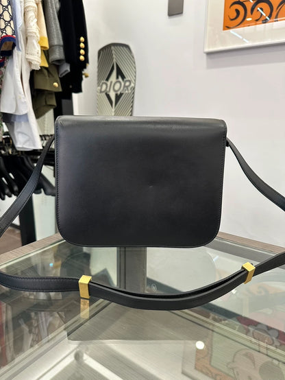 Celine Black Gold Medium Box Shoulder Bag