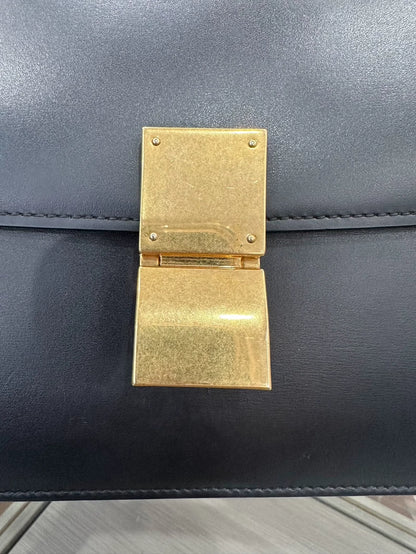 Celine Black Gold Medium Box Shoulder Bag