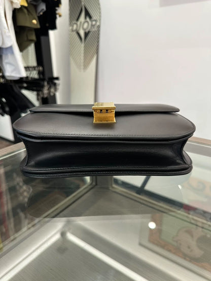 Celine Black Gold Medium Box Shoulder Bag