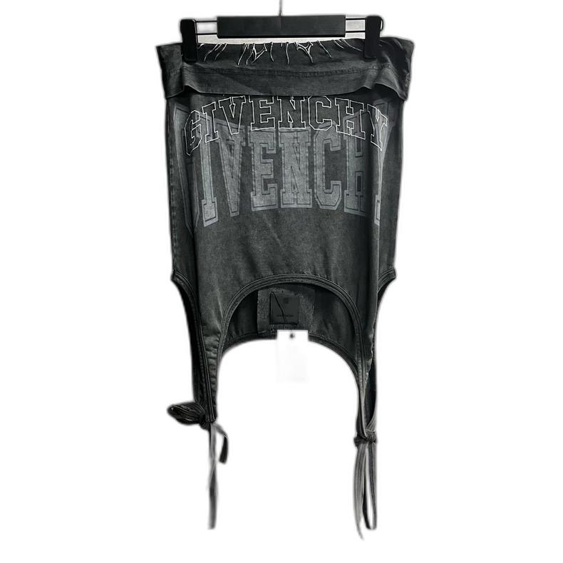 Givenchy Gray Logo Print Mini Skirt