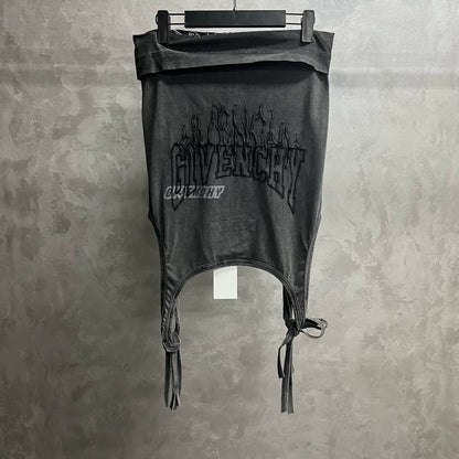 Givenchy Gray Logo Print Mini Skirt