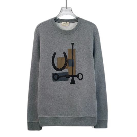 Hermes Gray Cotton Long Sleeve Sweatshirt