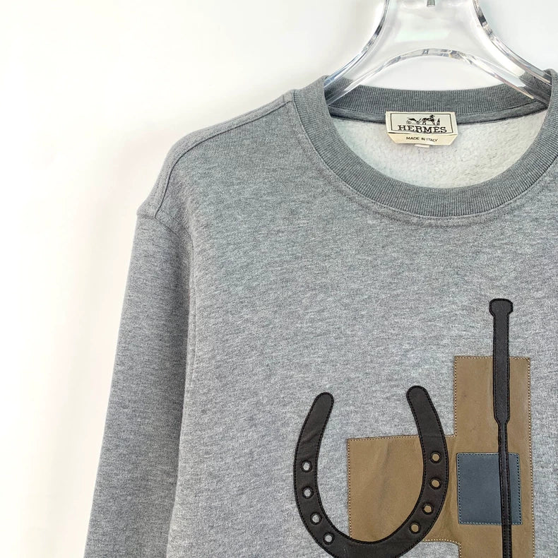 Hermes Gray Cotton Long Sleeve Sweatshirt