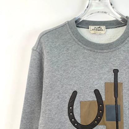 Hermes Gray Cotton Long Sleeve Sweatshirt