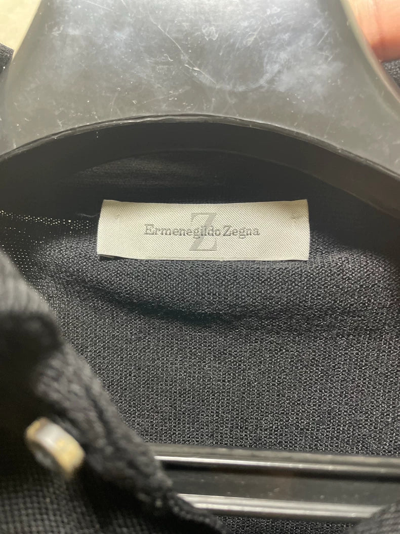 Black Knitted Polo Shirt from Ermenegildo Zegna