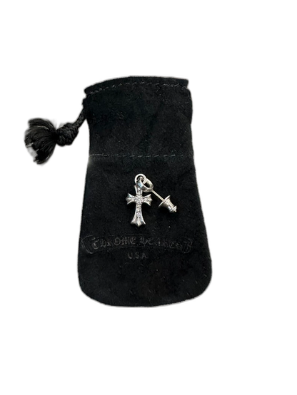 Chrome Hearts Silver Cross Earrings