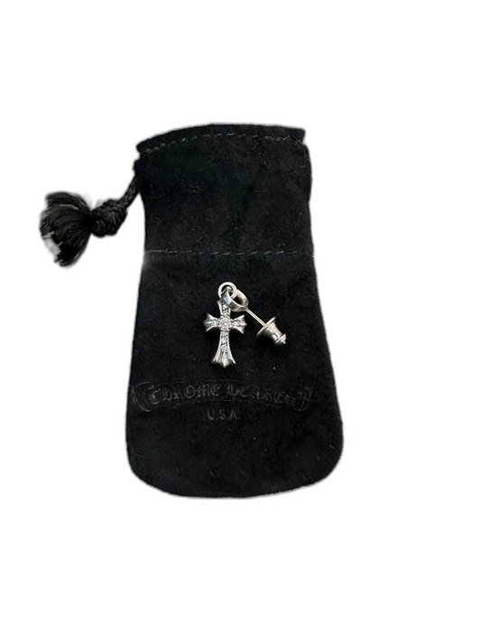 Chrome Hearts Silver Cross Earrings
