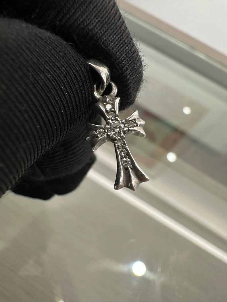 Chrome Hearts Silver Cross Earrings