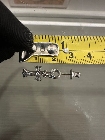 Chrome Hearts Silver Cross Earrings