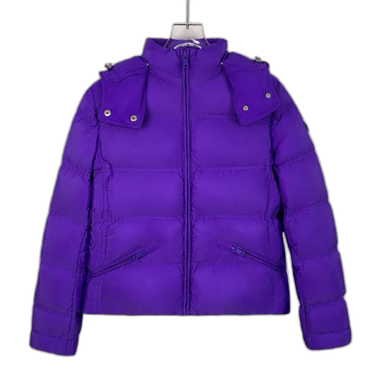 Prada Purple Hooded Zip Puffer Jacket